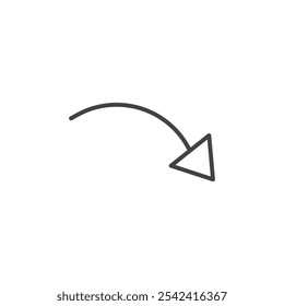 Curved arrow icon Symbol mark in filled style