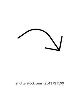 Icono de flecha curva Conjunto de Ilustración vectorial de línea delgada