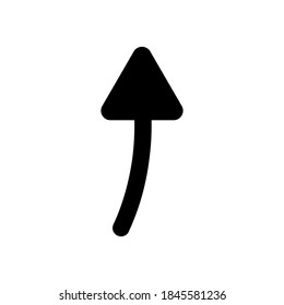 Curved up arrow Icon in trendy flat style isolated on grey background. Arrow symbol for your web site design, logo, app, UI. Vector illustration.