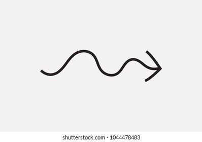 curved arrow icon, vector