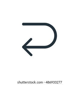 Curved arrow icon, Vector