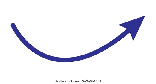 Vetor de ícone de seta curva. Seta curva. Ícone de seta curva azul. Setas curvas definidas com ícones direcionais. Ilustração de seta apontando para cima. 
