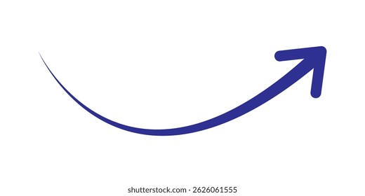 Vetor de ícone de seta curva. Seta curva. Ícone de seta curva azul. Setas curvas definidas com ícones direcionais. Ilustração de seta apontando para cima. 