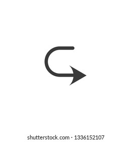 curved arrow icon vector. curve arrow icon. Vector illustration