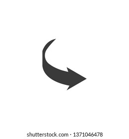 curved arrow icon vector. curve arrow icon. Vector illustration
