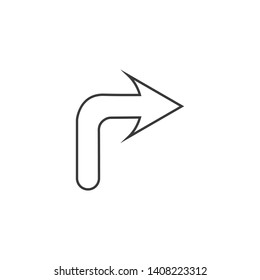 curved arrow icon vector. curve arrow icon. Vector illustration