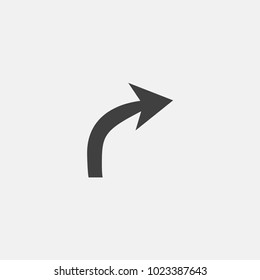 curved arrow icon vector illustration. curve arrow direction icon vector