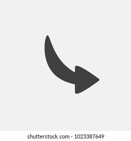 curved arrow icon vector illustration. curve arrow direction icon vector