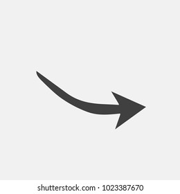 curved arrow icon vector illustration. curve arrow direction icon vector
