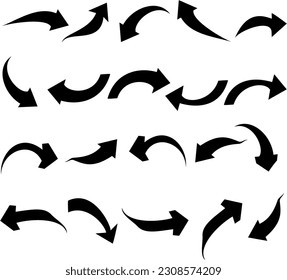 Curved arrow icon vector illustration. Replaceable vector design.