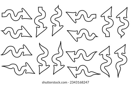 Curved arrow icon vector illustration on white background.