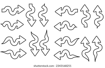 Ilustración vectorial de icono de flecha curvada sobre fondo blanco.