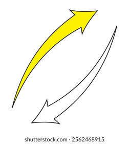 curved arrow icon vector illustration. curve arrow direction icon vector.