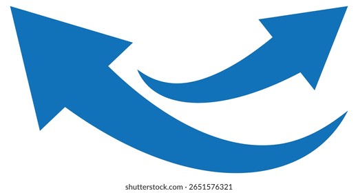 Curved arrow. Curved arrow icon. Curved arrow vector illustration isolated on white background.