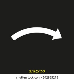 curved arrow icon, vector illustration eps10
