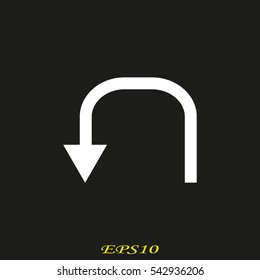 curved arrow icon, vector illustration eps10