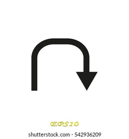 curved arrow icon, vector illustration eps10