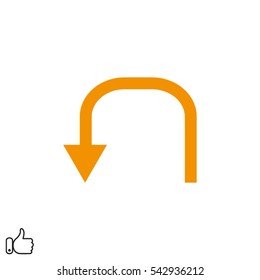 curved arrow icon, vector illustration eps10
