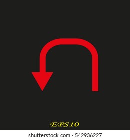 curved arrow icon, vector illustration eps10