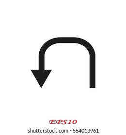 curved arrow icon, vector illustration eps10