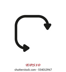 curved arrow icon, vector illustration eps10