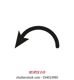 icono de flecha curvada, pasos de ilustración vectorial10
