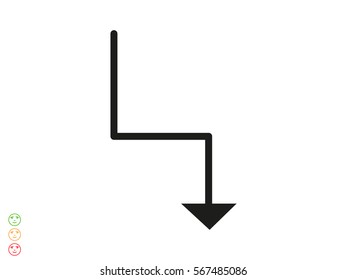 curved arrow icon, vector illustration eps10