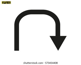 curved arrow icon, vector illustration eps10