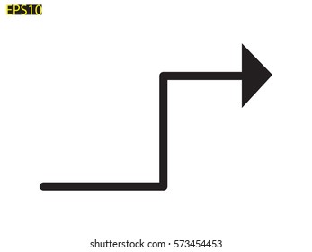curved arrow icon, vector illustration eps10