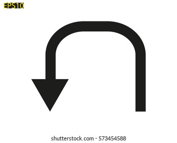 curved arrow icon, vector illustration eps10