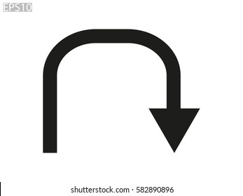 curved arrow icon, vector illustration eps10