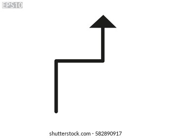 curved arrow icon, vector illustration eps10