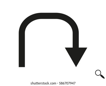 curved arrow icon, vector illustration eps10