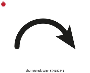 curved arrow icon, vector illustration eps10