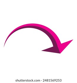 Curved arrow. Curved arrow icon. curved arrow vector isolated on white background. vector illustration.
