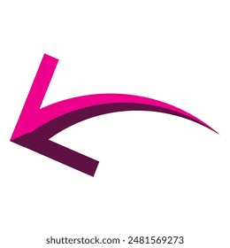 Curved arrow. Curved arrow icon. curved arrow vector isolated on white background. vector illustration.