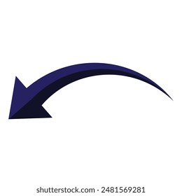 Curved arrow. Curved arrow icon. curved arrow vector isolated on white background. vector illustration.