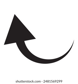 Curved arrow. Curved arrow icon. curved arrow vector isolated on white background. vector illustration.