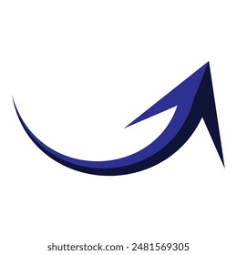 Curved arrow. Curved arrow icon. curved arrow vector isolated on white background. vector illustration.
