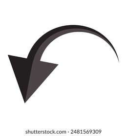 Curved arrow. Curved arrow icon. curved arrow vector isolated on white background. vector illustration.