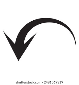 Curved arrow. Curved arrow icon. curved arrow vector isolated on white background. vector illustration.