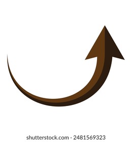 Flecha curva. Icono de flecha curva. Vector de flecha curva aislado sobre fondo blanco. Ilustración vectorial.