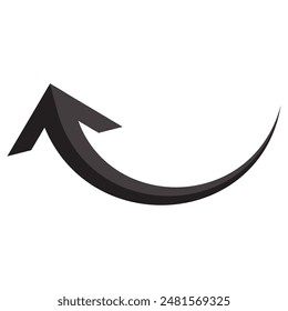 Flecha curva. Icono de flecha curva. Vector de flecha curva aislado sobre fondo blanco. Ilustración vectorial.