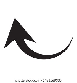 Curved arrow. Curved arrow icon. curved arrow vector isolated on white background. vector illustration.