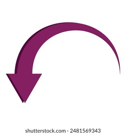 Curved arrow. Curved arrow icon. curved arrow vector isolated on white background. vector illustration.