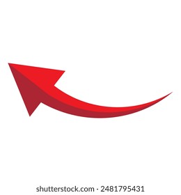 Curved arrow. Curved arrow icon. curved arrow vector isolated on white background. vector illustration.