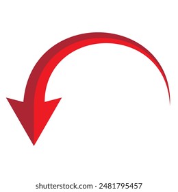 Curved arrow. Curved arrow icon. curved arrow vector isolated on white background. vector illustration.