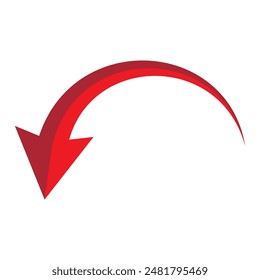Curved arrow. Curved arrow icon. curved arrow vector isolated on white background. vector illustration.