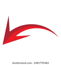 Flecha curva. Icono de flecha curva. Vector de flecha curva aislado sobre fondo blanco. Ilustración vectorial.
