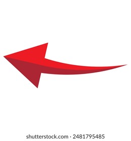 Flecha curva. Icono de flecha curva. Vector de flecha curva aislado sobre fondo blanco. Ilustración vectorial.